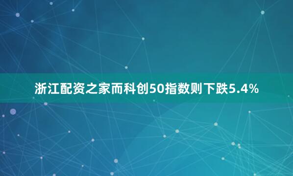 浙江配资之家而科创50指数则下跌5.4%